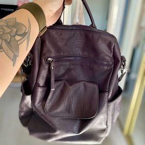 Purple backpack purse